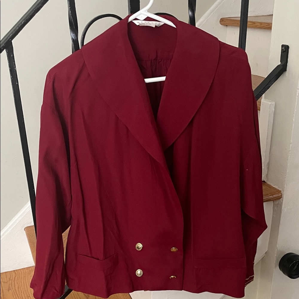 Elegant Burgundy Women's Blazer